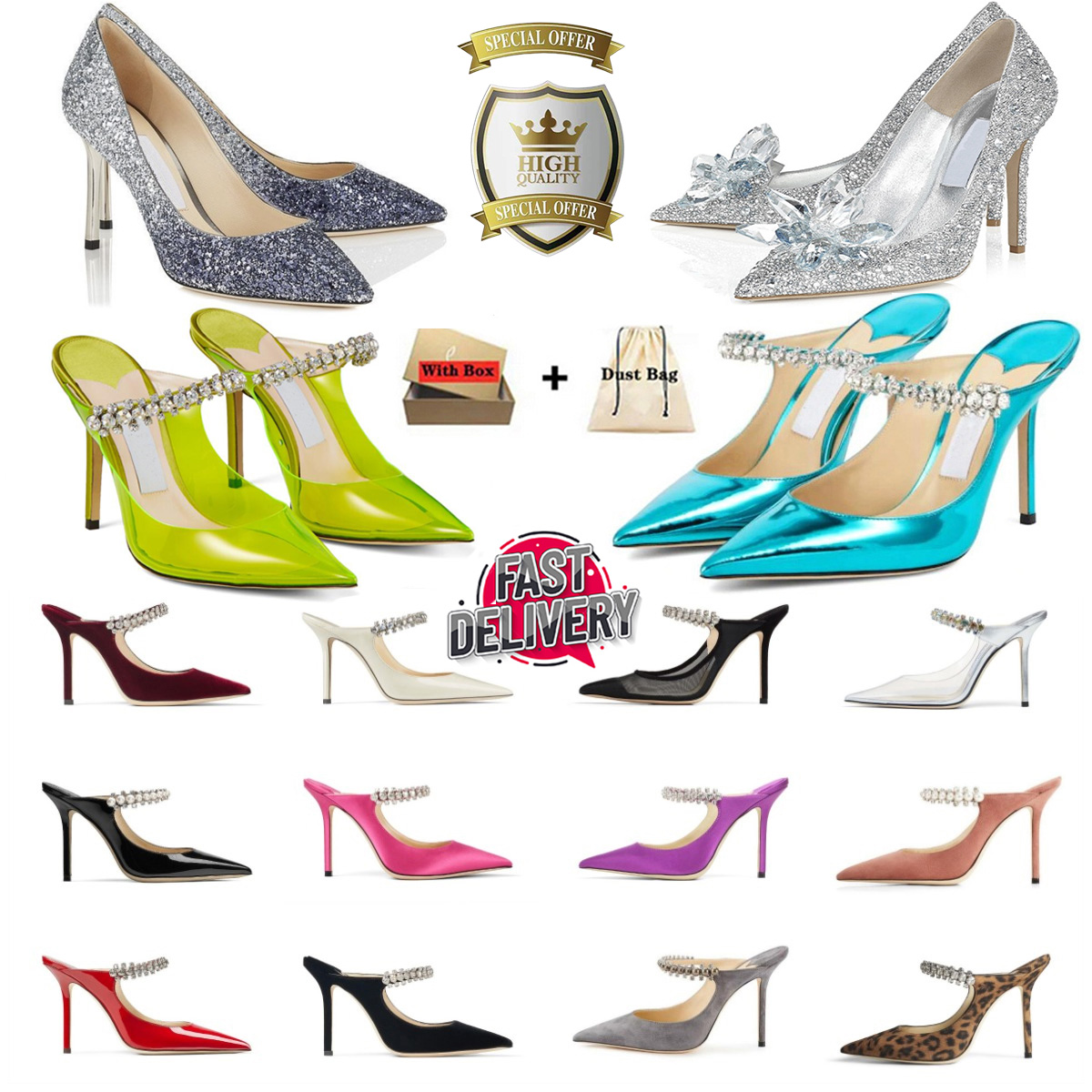 Luxury Bing Women Dress Shoes London High Heels Womens Crystal Strap Pumps Designer Lady Patent Suede Heel Sandals With Box Classic Ladies Wedding shoes Sandal