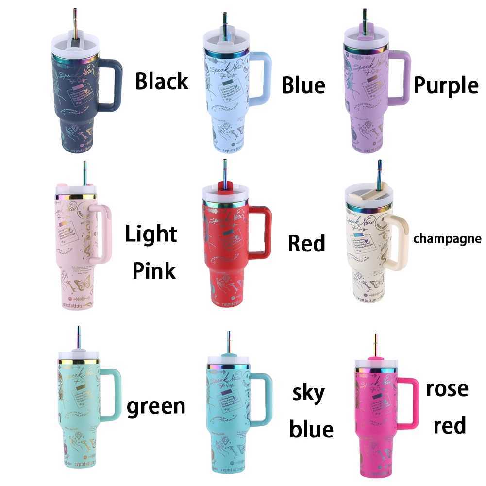 40 oz stainless steel hot water bottle with handle straw cup portable coffee hot g used for vacuum Y241114