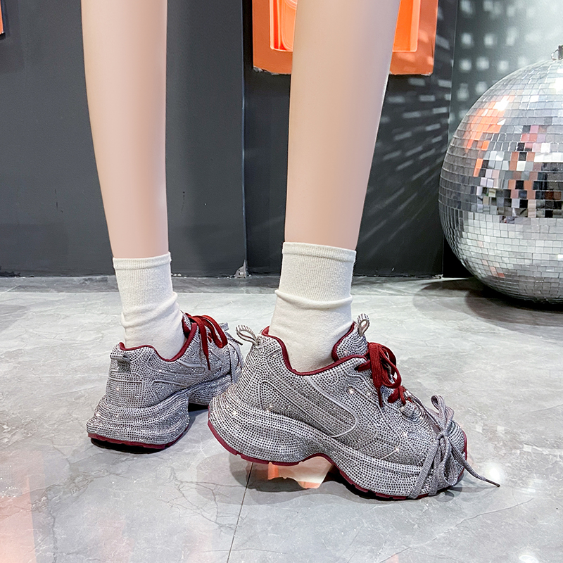 Fashion Luxury Diamond Thick soled Sneakers Shining Designer Leopard Pattern Casual Shoes Zebra Striped Running Shoes Shining high-quality outdoor spo