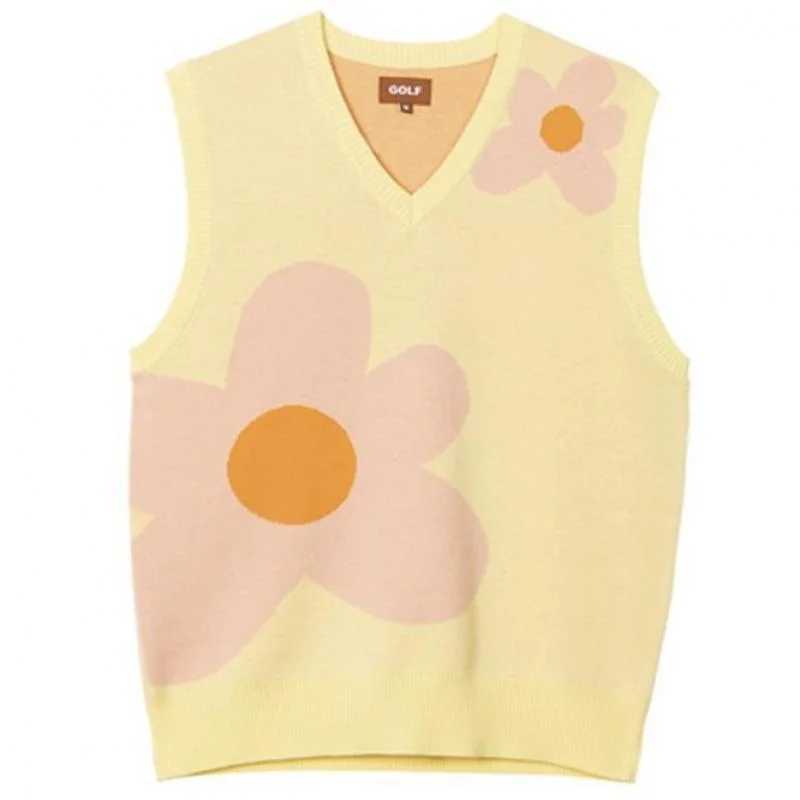 2023 New Flower Creator Mens Sweater Tank Top Knitted Casual Sweater Tank Top Sleeveless Gaudrek V-neck Daily W241113