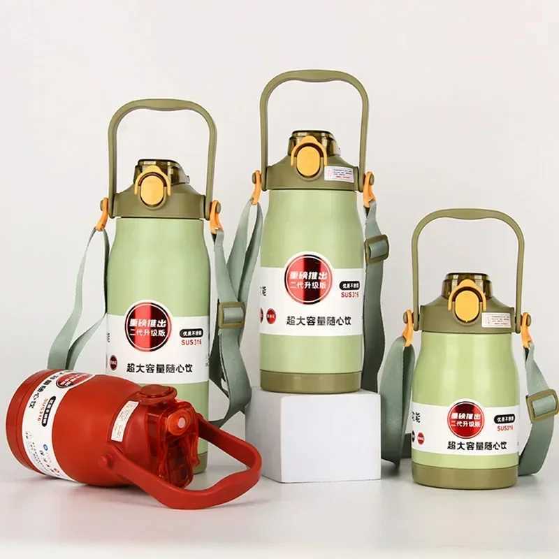 680ML/1000ML/1300ML thermocouple bottle stainless steel portable thermocouple large capacity thermocouple bottle with sports cup Y241114