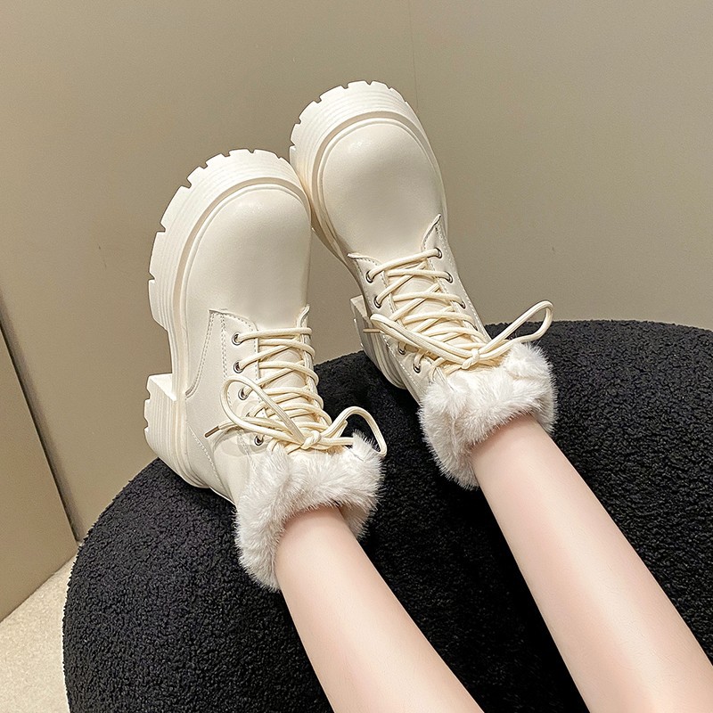 2024 new free shipping designer boots for womens black white Winter velvet insulation martin boots size 35-40