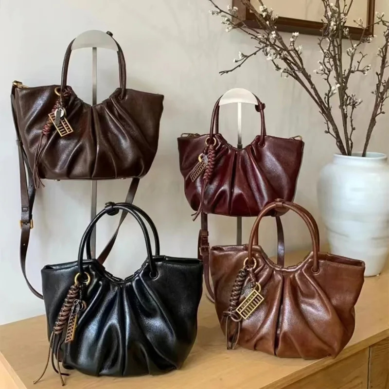 Small Smudging Hand Basket Womens Bag Autumn Winter Fold Cloud Bag All Casual Single Shoulder Crossbody Bag er 241114