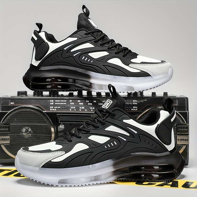 Men'S Casual Athletic Sneakers, Breathable Faux, Non-Slip Rubber Sole, Lace-Up, All-Season, Low Top, Spring/Summer, College Style, Sporty Footwea