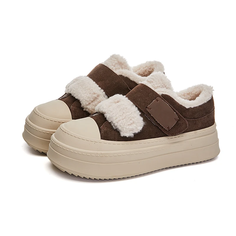 AIYUQI 2024 New Flat Bottom Women's Snow Boots Winter Non-slip Female Shoes Large Size Fashion Women Vulcanized Shoes
