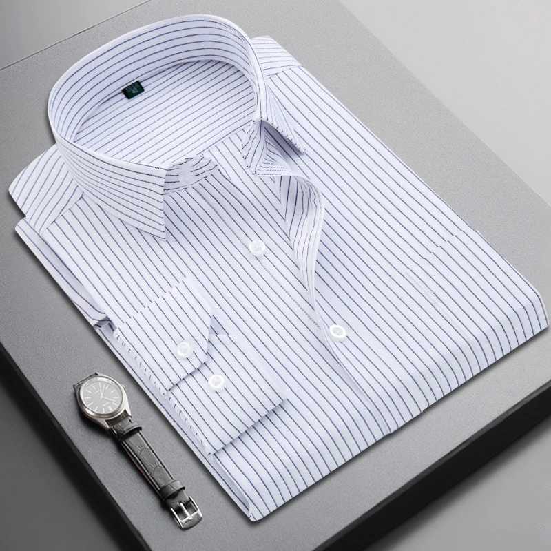 2023 Brand New Men Shirt Male Dress Shirts Striped Mens Casual Long Sleeve Business Formal Plaid Shirt camisa socialXJ24113