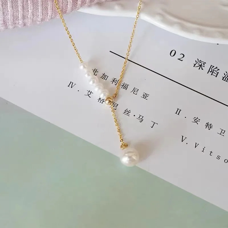 Real 18K gold necklace suitable for women natural freshwater pearl necklace wedding party Valentines Day gift AU750 gold jewelry 241113