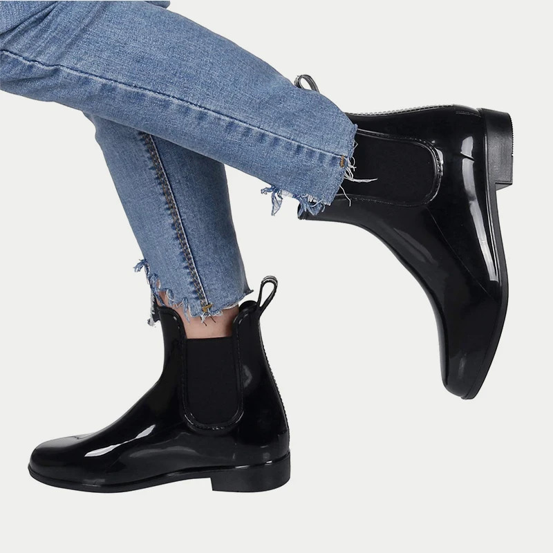Asgard Women Fashion Rain Boots Summer Soft Short Ankle Rain Boots Flat Heels Rubber Boots Outdoor Non-slip Waterproof Rain Boot 241114