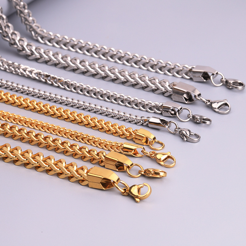 Chunky Twisted Cuban Gold Plated Snake Rope Chain Hip Hop Stainless Steel Necklace for Men Women Free shipping Free shipping