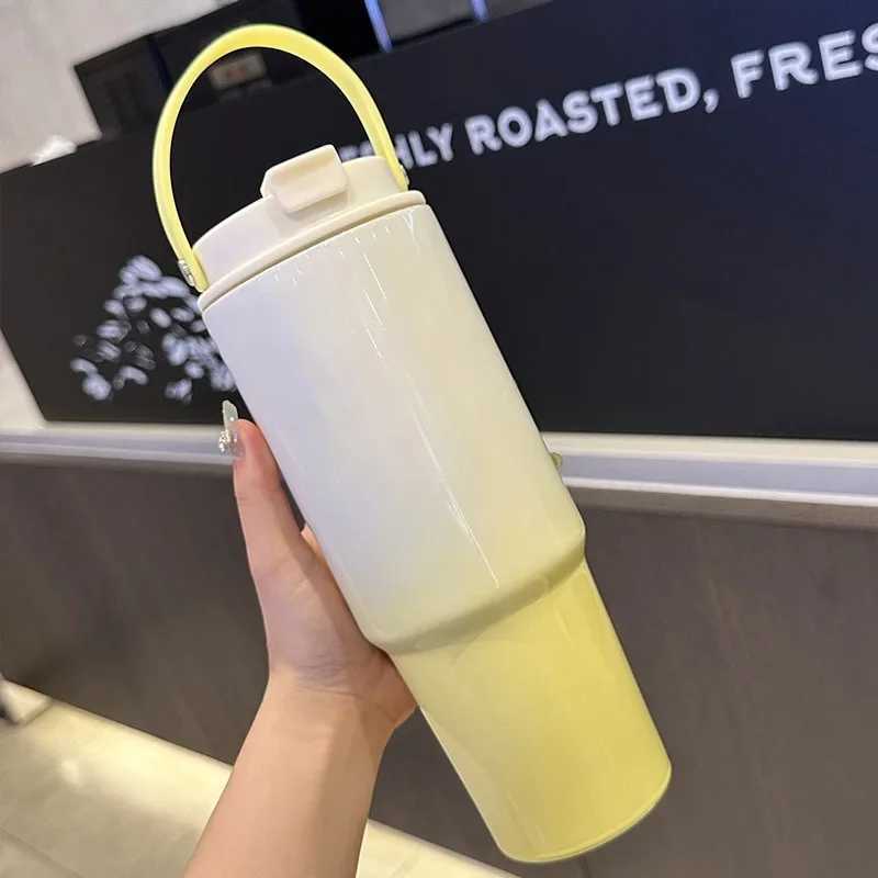 Hot S large capacity vacuum thickened progressive color cup stainless steel hot cup portable accessory Y241114