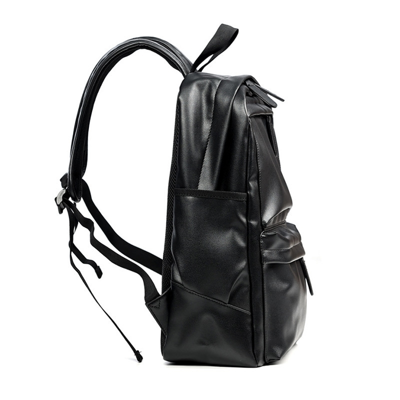 Men Backpack Pu Leather Fashion Waterproof Travel Bag Casual 14 inch laptop backpack 241029