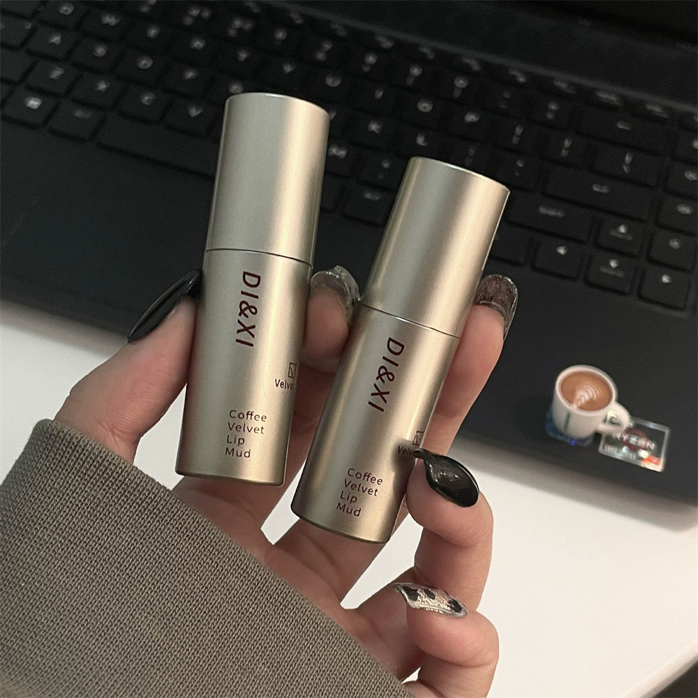 1/3/5PCS Dark Brown Matte Velvet Lip Gloss Waterproof Liquid Lipstick Brown Lips Tint Mud Makeup Latte Coffee Lip Glaze