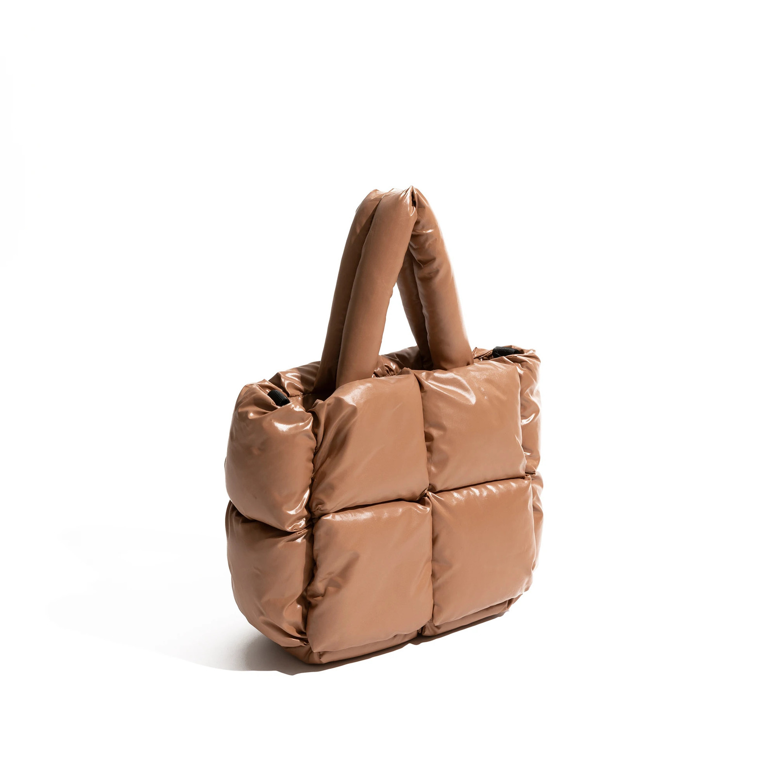 MABULA Winter Cotton Puffer Padded Down Square Handbag For Women Stylish Phone Shoulder Purse Long Strap Simple Crossbody Bag 241114