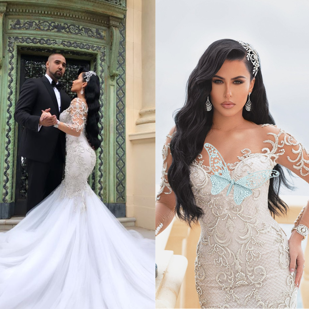 Beach Sexy Wedding Dresses Mermaid Sweetheart Lace Applique Satin Bridal Gowns With Detachable Train Custom Made Vestidos De Soiree 02