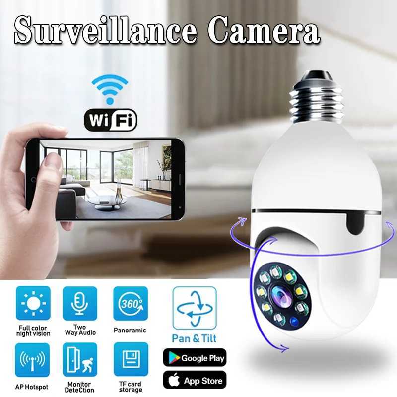 IP Cameras New Smart Bulb Surveillance Camera Full Color Night Vision Automatic Human Tracking Wifi Camera Home Security Monitor Camera 240413
