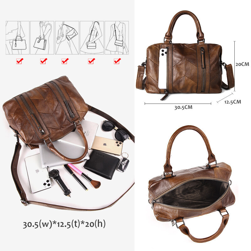 Cobbler Legend Handbag For Women Genuine Leather Double Zippers Shoulder Crossbody Bags Designer Ladies Tote Purse Zipper BagVoyage