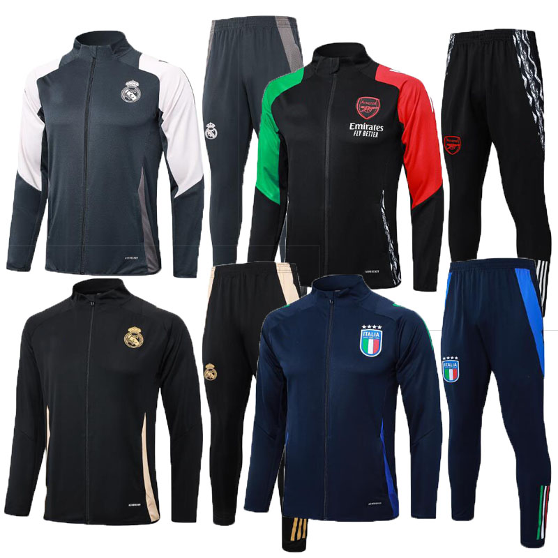 2024 2025 Italy tracksuit sets Men+kids soccer football 24 25 Half pulled Long Sleeve soccer football Jacket training suit survetement foot chandal jogging kits