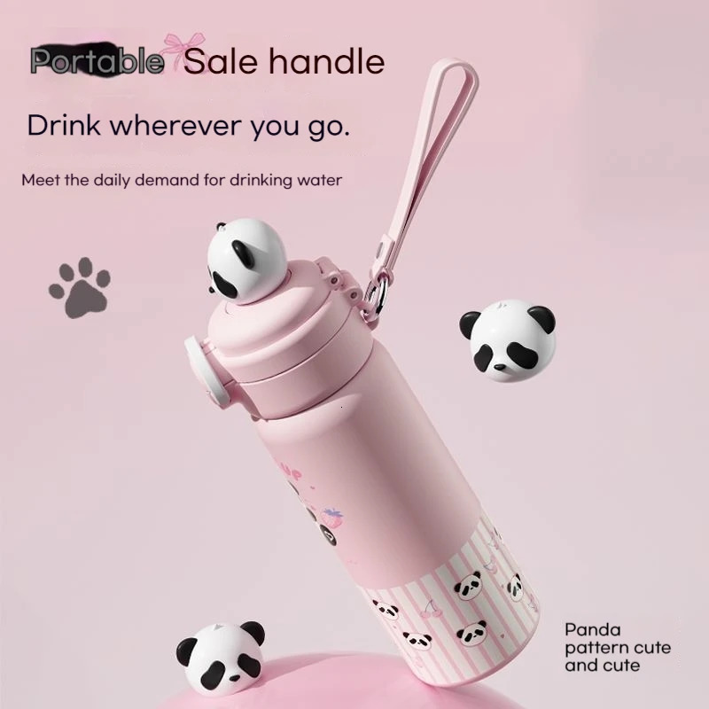 Yanis3 Ready to Go Fat Skin Cute Panda Vacuum Cup Girl Student Bounce Double Beverage Glass Christmas rens Toy 241113 W260226