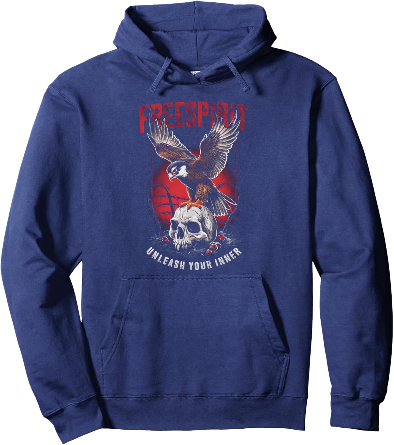 Hoodie for Mens Womens Eagle Freedom Bird Skull Distressed Design Graphic Tees Pullover Hoodie Graphic Hoodies sweatshirt