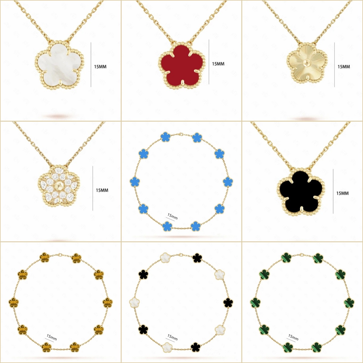designer clover necklace luxury Classic 4/Four Leaf Clover Charm gold Necklaces designer flower necklace designer circle chains necklaces women high quality