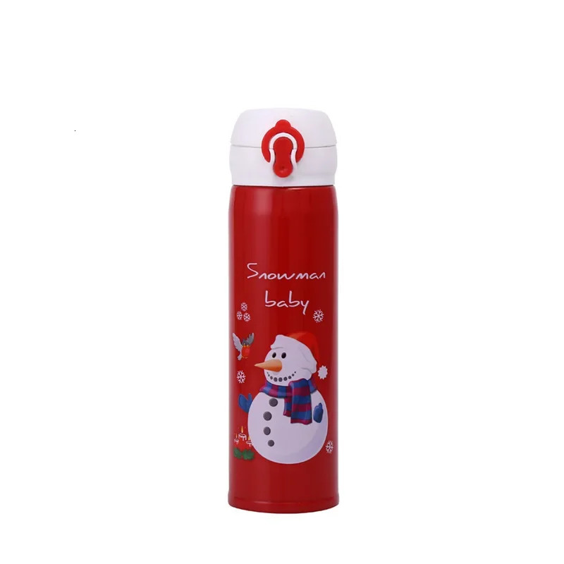 Stainless steel bouncing straw vacuum flame insulated water bottle Christmas reindeer Santa Claus cup rens beverage gift 241113 W260226