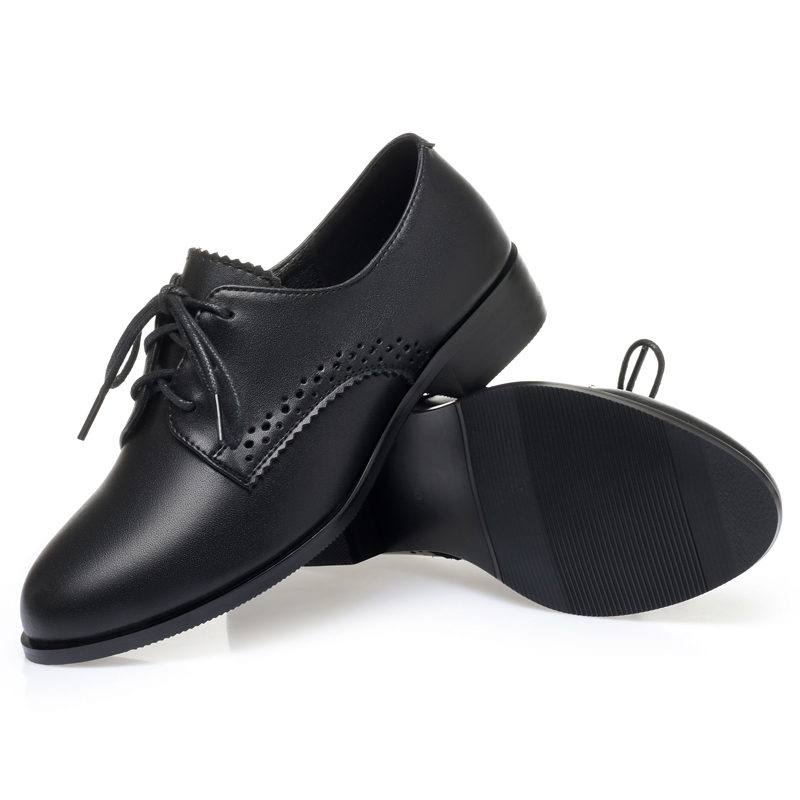 Spring AIYUQI Women New 2024 British Style Genuine Leather Ladies Lace-up Large Size Non-Slip Women's Shoes 0049 's