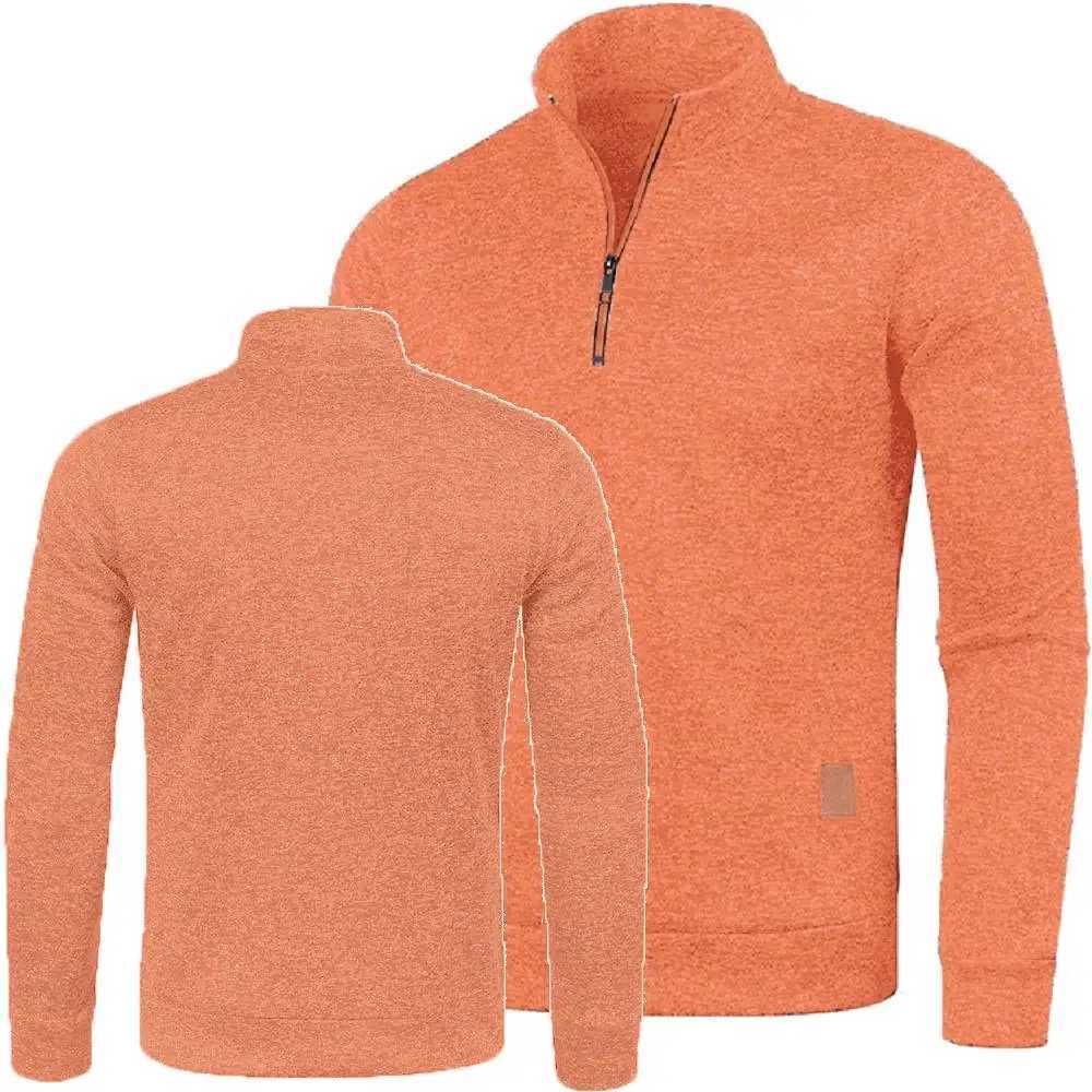 Winter basic knitted half zip collar wool floral top motorcycle mens turtle collar sweater windproof jersey W241114
