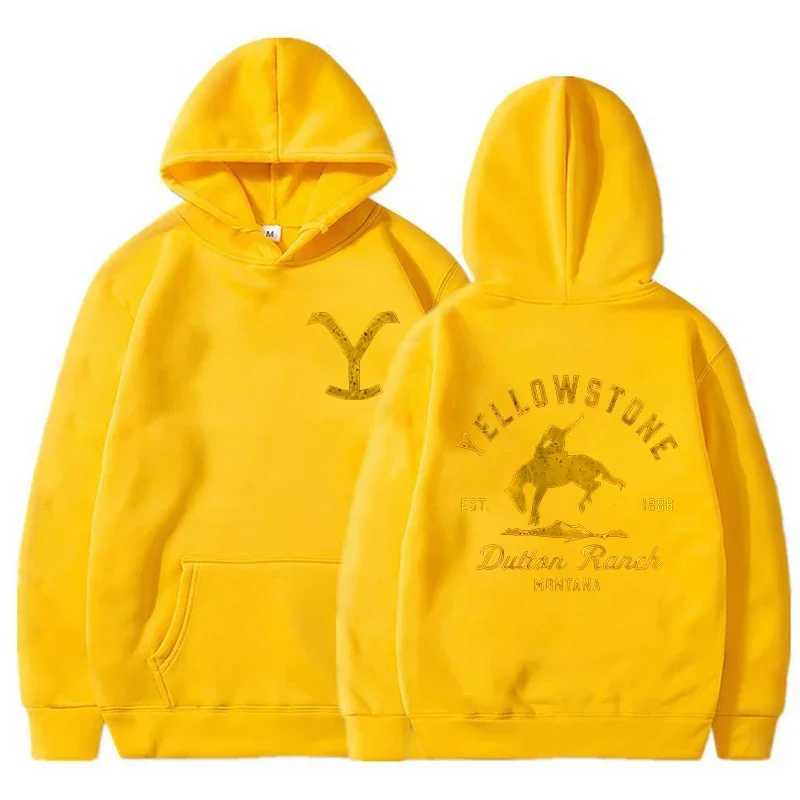 Classic Fashion Yellowstone Dutton Ranch Printed Hoodies for Men and Women Buttoned Hoodied Sweatshirt TopsXJ241113