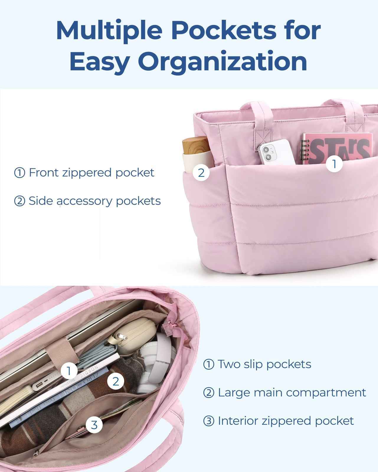 BAGSMART Womens Bag Solid Color Tote Bag Commuting Shoulder Bag Female Handbags Leisure Simple Mommy Go Out Bag 241114