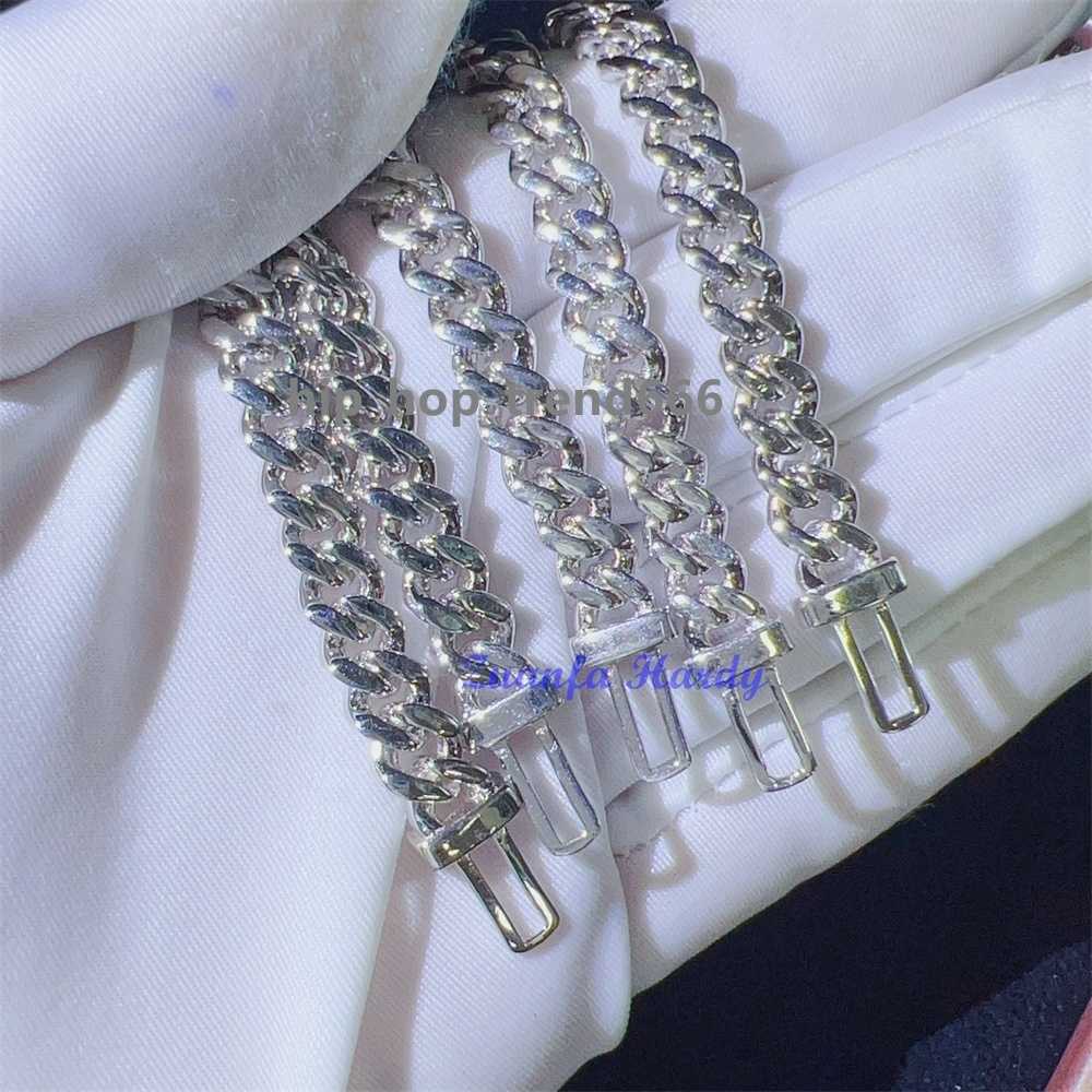 Pass Diamond Tester 925 Silver Cuban Link Necklace Iced Out 6.5mm 1 Row Hip Hop VVS Moissanite Cuban Link Chain