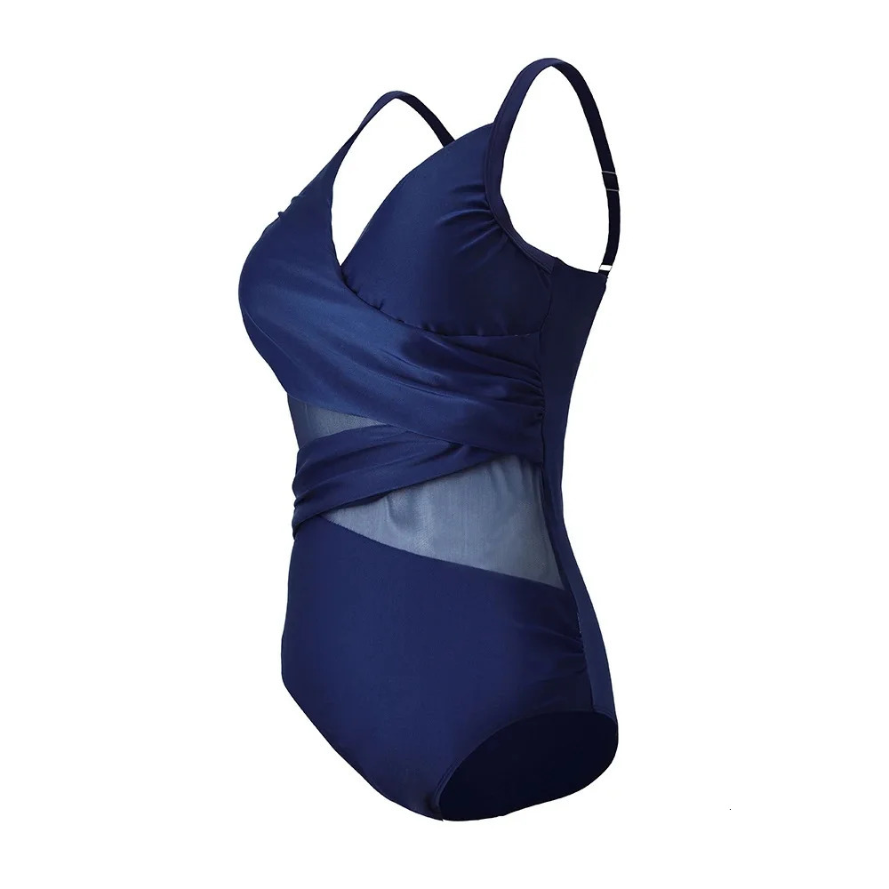 Plus Size Swimwear Women 2024 Sexy Mesh Swimsuit Female Large Bathing Suit Summer Beachwear Swimming 4XL 240411