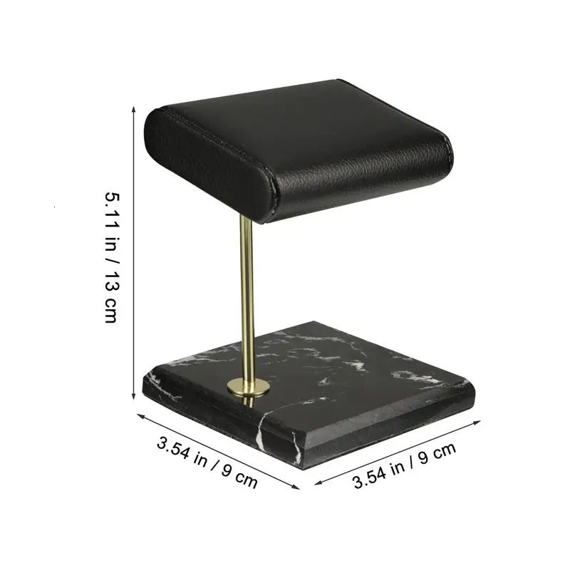 1pc Retro Watch Display Stand Marble PU Showcase Jewelry Holder Display Shelf Single Case Wrist Bangle Bracelet Storage Rack 241113