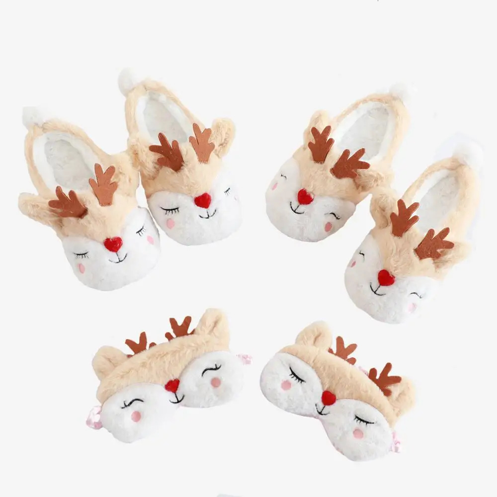 Drop Millffy Winter Slippers Plush Womens Reindeer Slippers Christmas Camel Indoor Shoes Womens Animal Shoes 241113