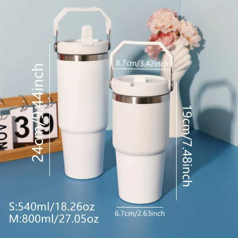 1 piece stainless steel inflatable water bottle with lid travel mug hot and cold drinks use this crazy car cup for storage Y241114