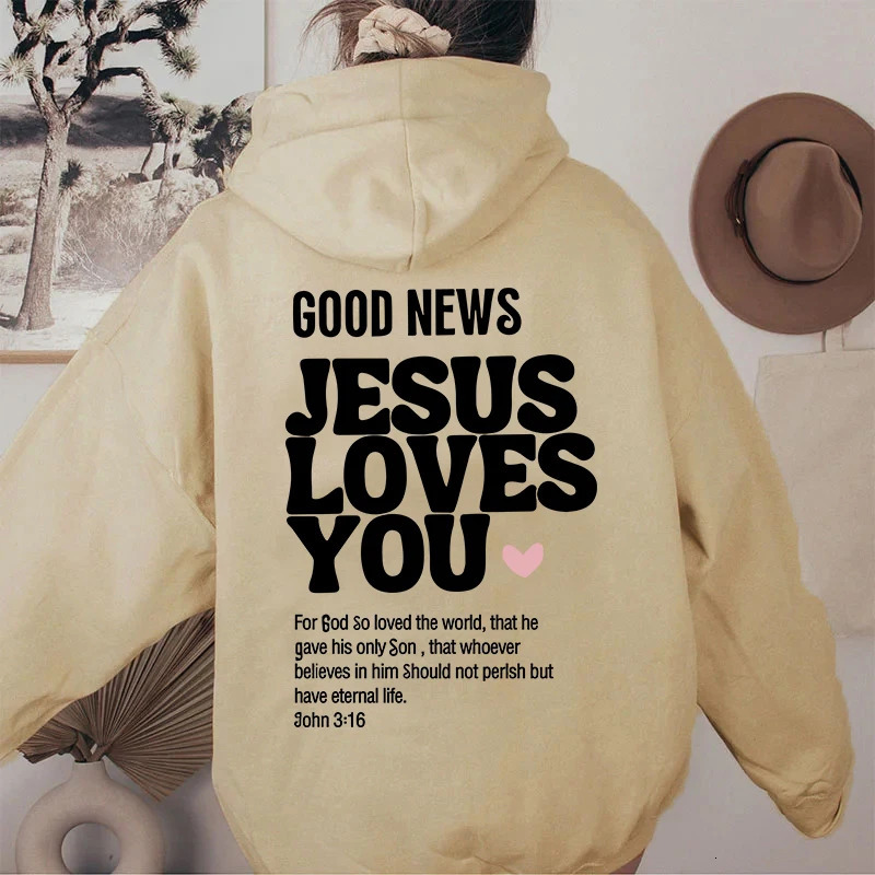 GOOD S JESUS LOVES YOU Hoodie Christian Sweatshirt Jesus Trendy Bible Verse Shirt Unisex Aesthetic Clothes 241113 - view 7
