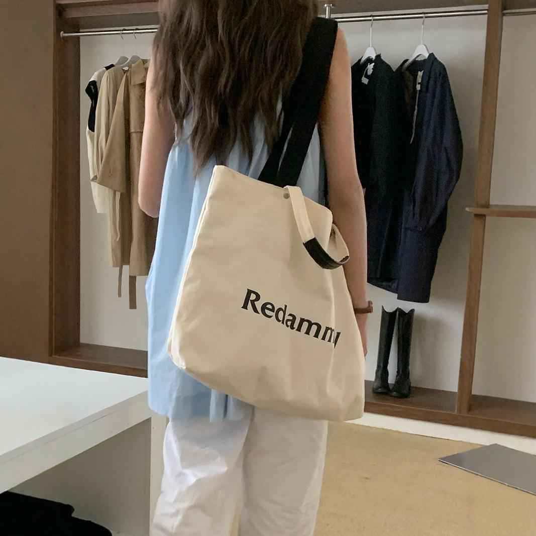 Canvas Shopping College Large Capacity All-match Bags Leisure Student Class Commuting Bag Dual Shoulder