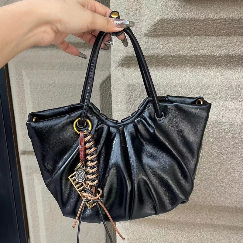 Small Smudging Hand Basket Womens Bag Autumn Winter Fold Cloud Bag All Casual Single Shoulder Crossbody Bag er 241114