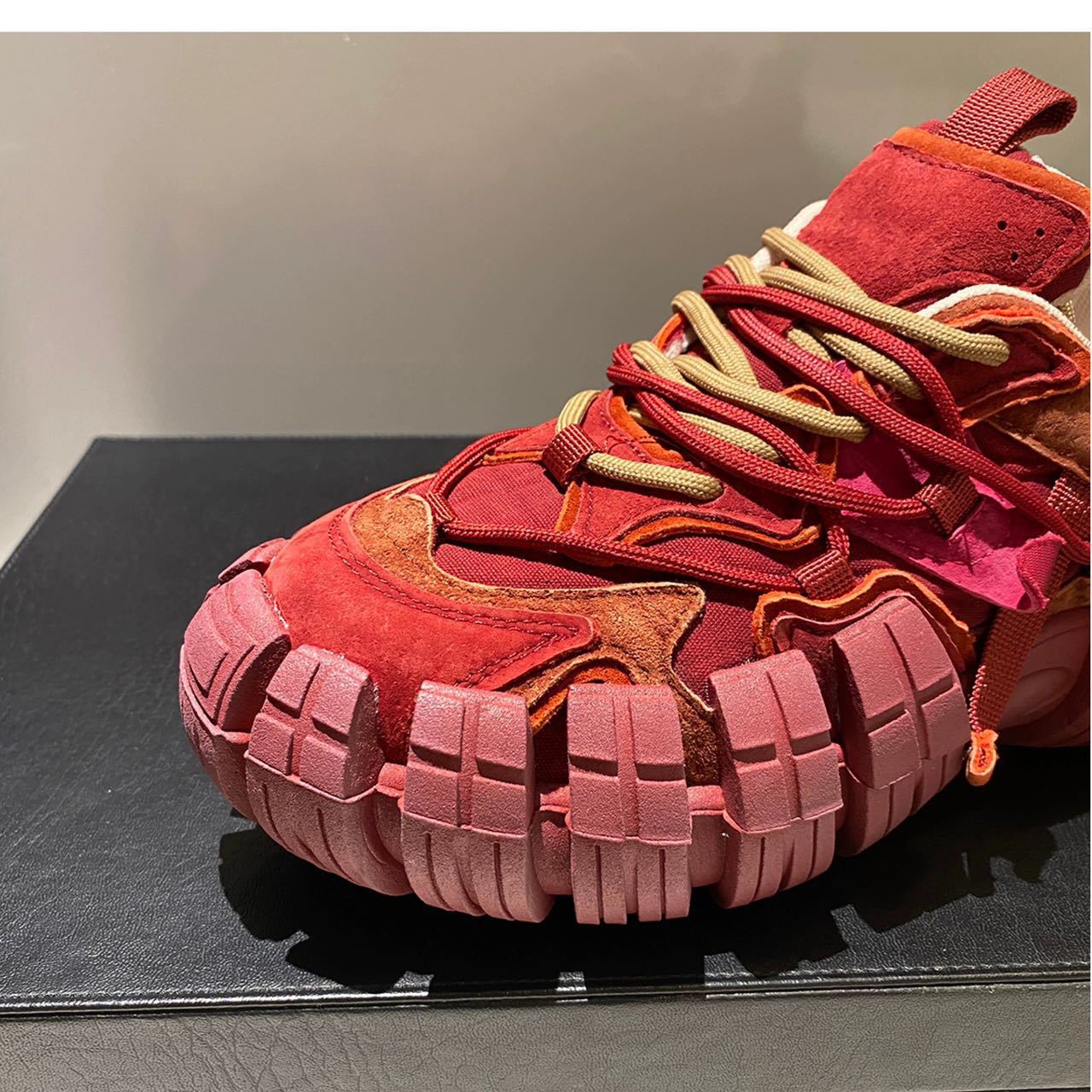 Men's Running Free Shipping, Thick-Soled Tire Shoes, Outdoor Sports, Red Brown Grey, Sizes 39-44 dh3628137