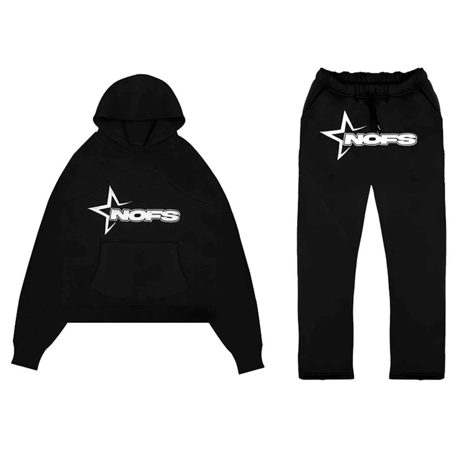 Classic American Hoodie Loose Hip Hop Skateboarding Nofs Hoodie Unisex Fall/Winter Trend Strt Sweatshirt Set X250312