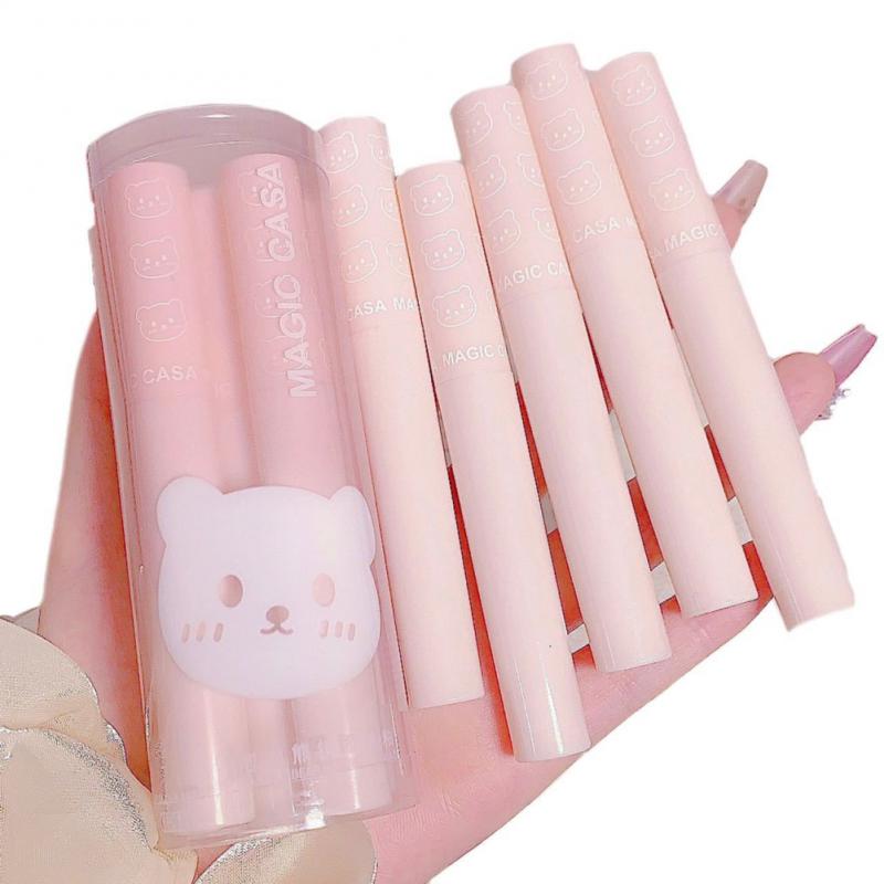 Mirror Water Lip Gloss Non-stick Cup Liquid Lipstick Set Beauty Cosmetics Cute Pink Lip Glaze Lasting Colored Lipstick