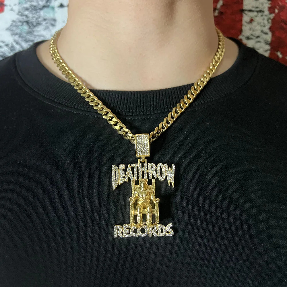 ULJ Whole Body 316L Stainless Steel DEATHROW/RECORDS Prisoner Pendant Jewelry With the 3mm Chain Hip Hop Necklace 241113
