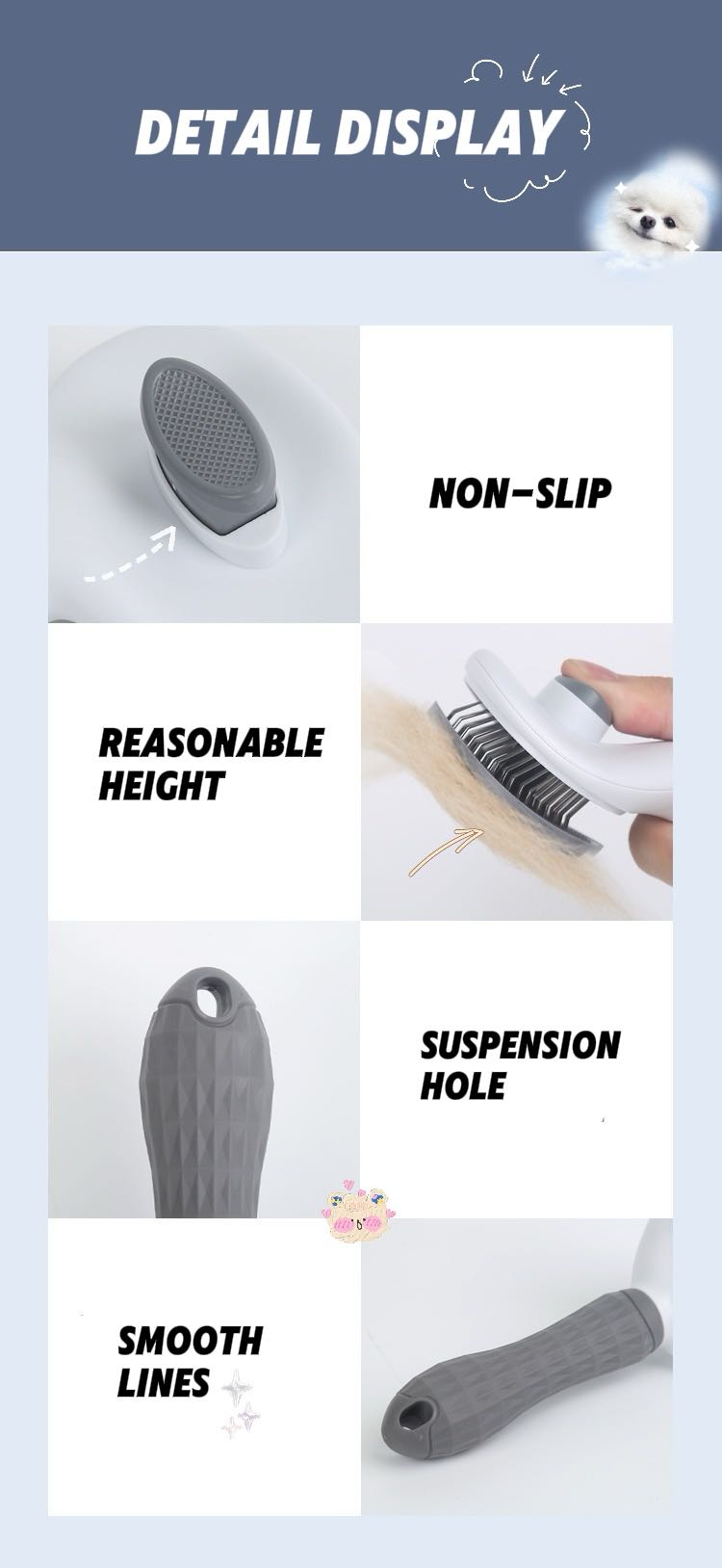 Pet Dog Hair Brush Cat Comb Pet Hair Remover Brush for Dogs Cats Puppy Kitten Grooming Tools Dogs Accessories Pet Supplies