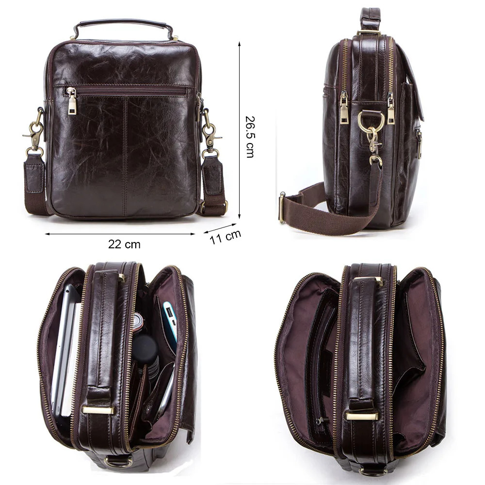 CONTACTS genuine leather messenger bag for men casual shoulder bags male flap y crossbody 97 Ipad 241111