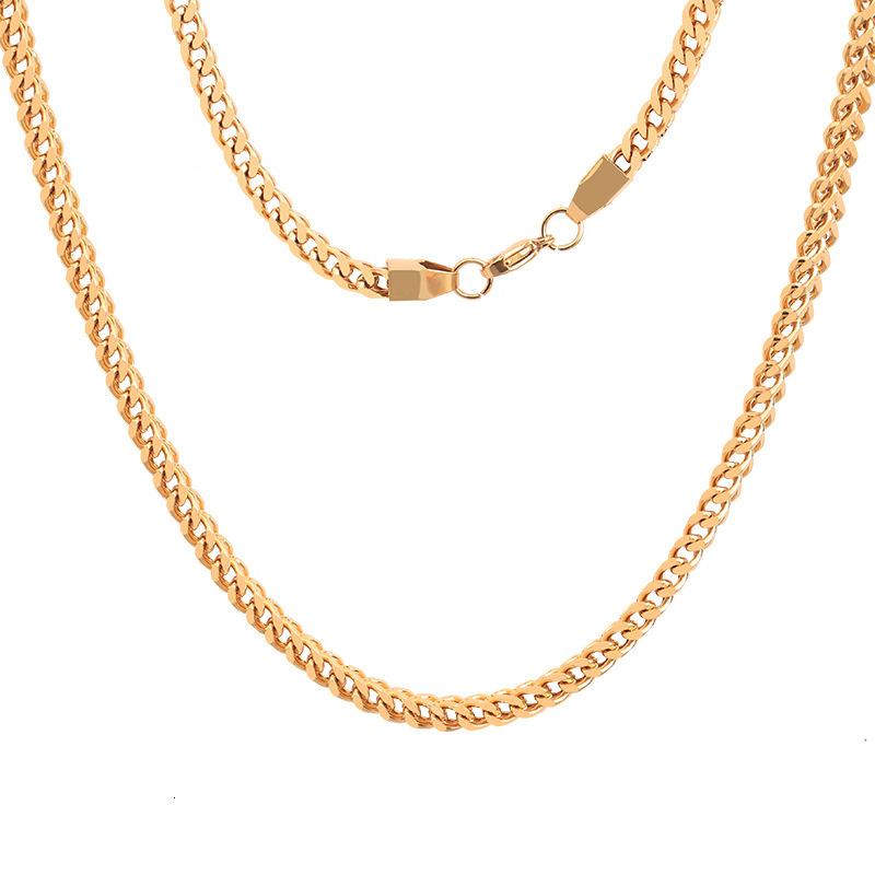 Chunky Twisted Cuban Gold Plated Snake Rope Chain Hip Hop Stainless Steel Necklace for Men Women Free shipping Free shipping