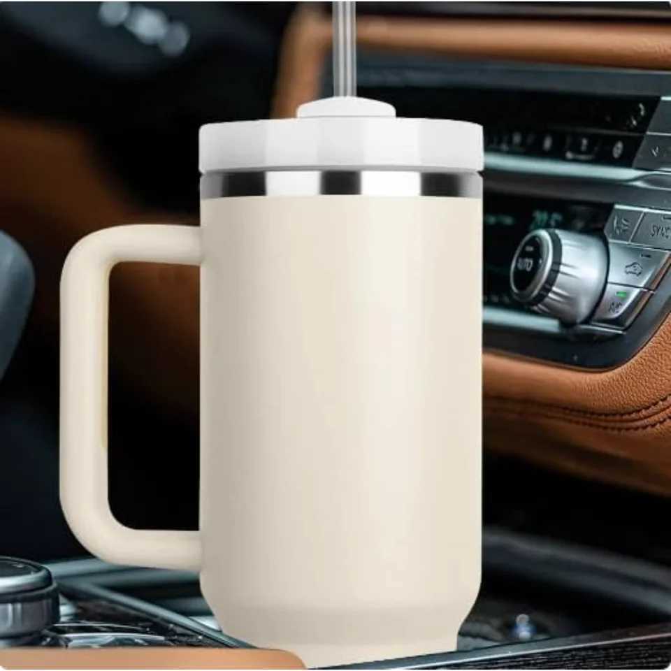 40 ounce stainless steel handle crazy water bottle with straw and lid cup holder friendly and reusable travel g Y241114