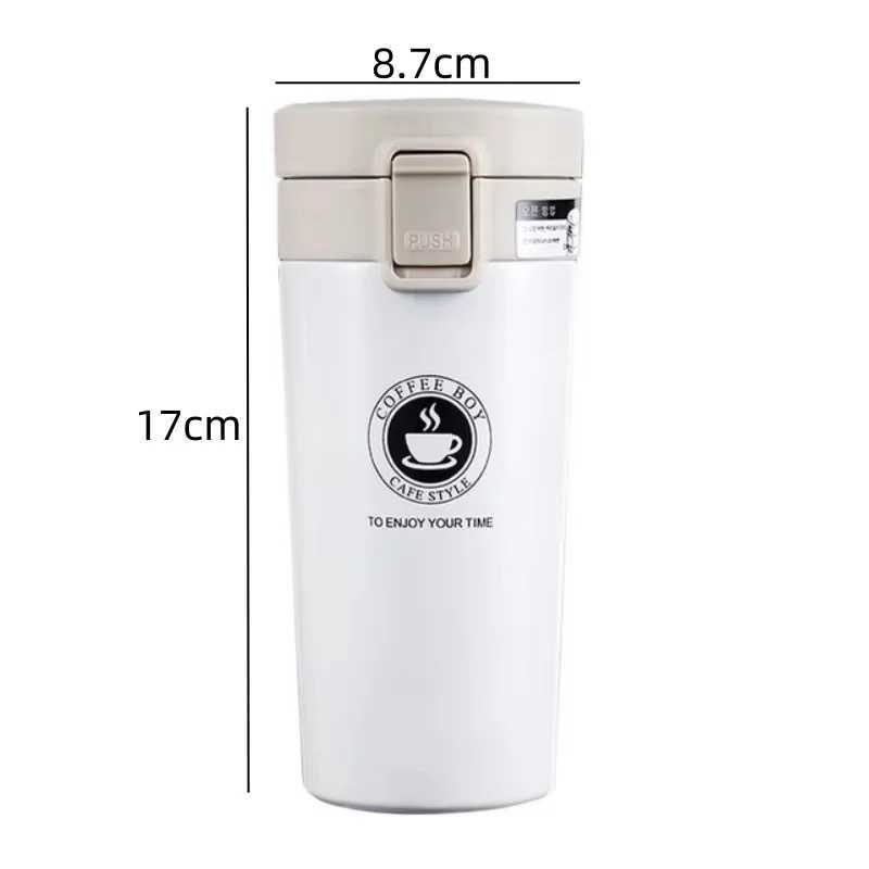 380/500ml stainless steel hot coffee cup bouncing vacuum cup double-layer tea g beverage cup beverage cup business cup Y241114