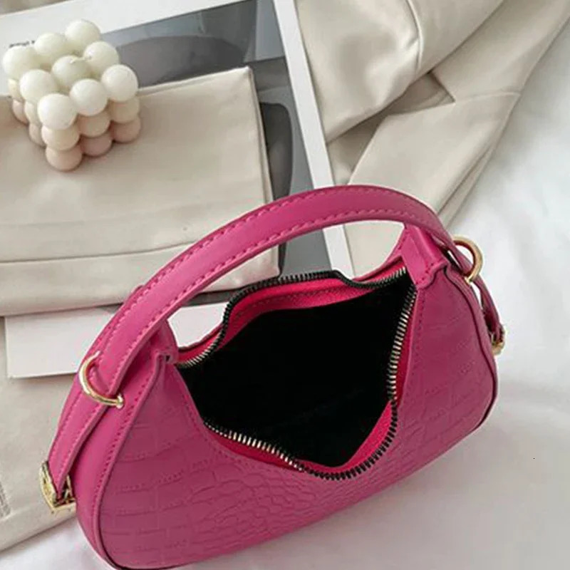 Fashion Alligator Pattern Shoulder Bags for Women Small Handle Underarm Bag Clutch Pu Leather Female Handbag with Purse 241114