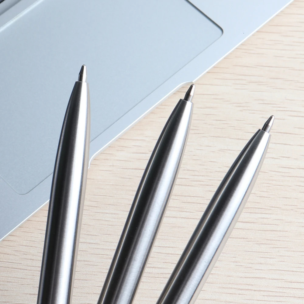 10 PcsSet Metal Ballpoint Pens Automatic Ball Pen G2 Refill Black Blue Ink For School Office Stationery Supplies Writing 07mm 241114