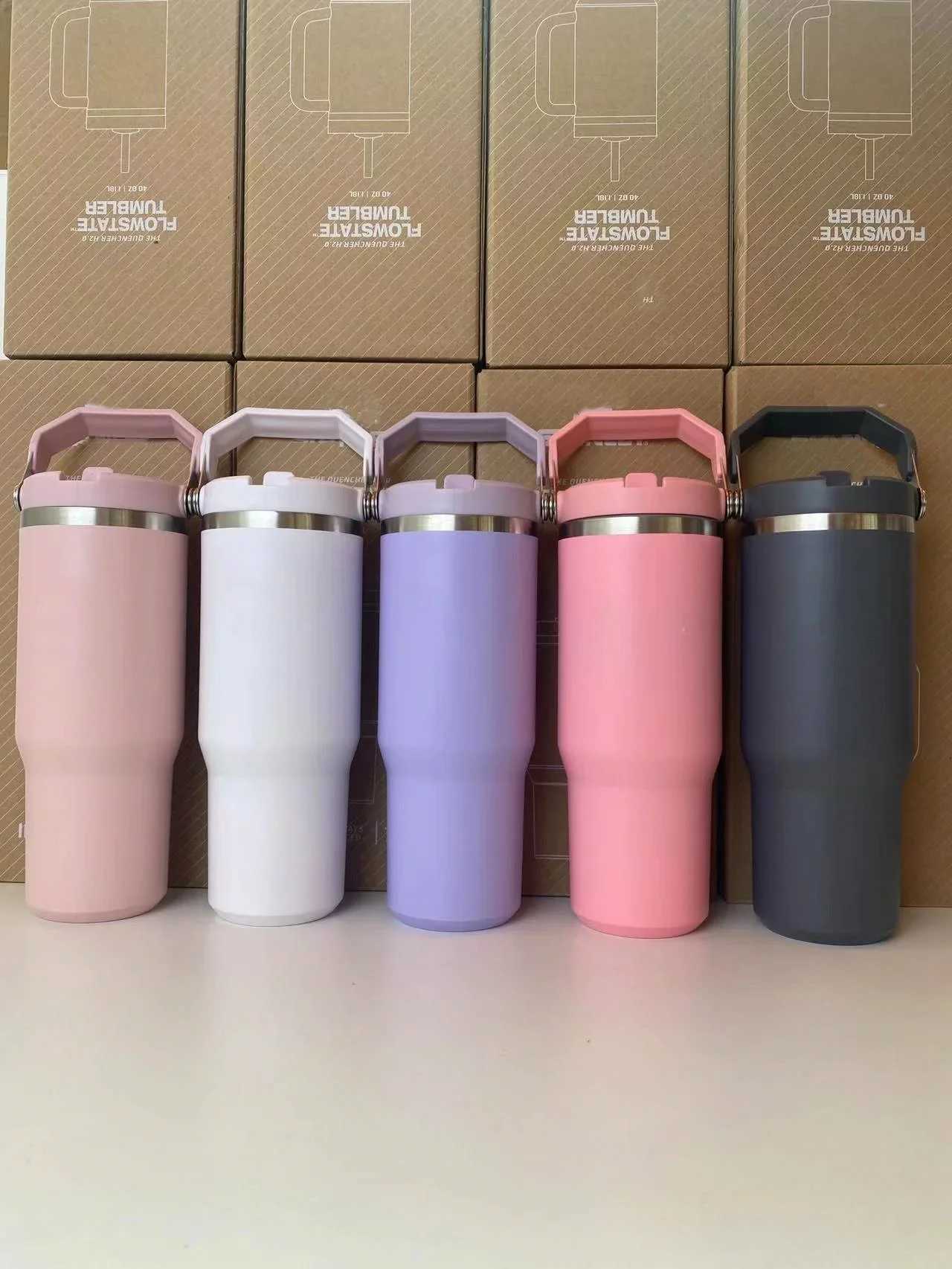 Used for 30 ounce flow cups stainless steel coffee cups with lids and handles for vacuum leaks Y241114