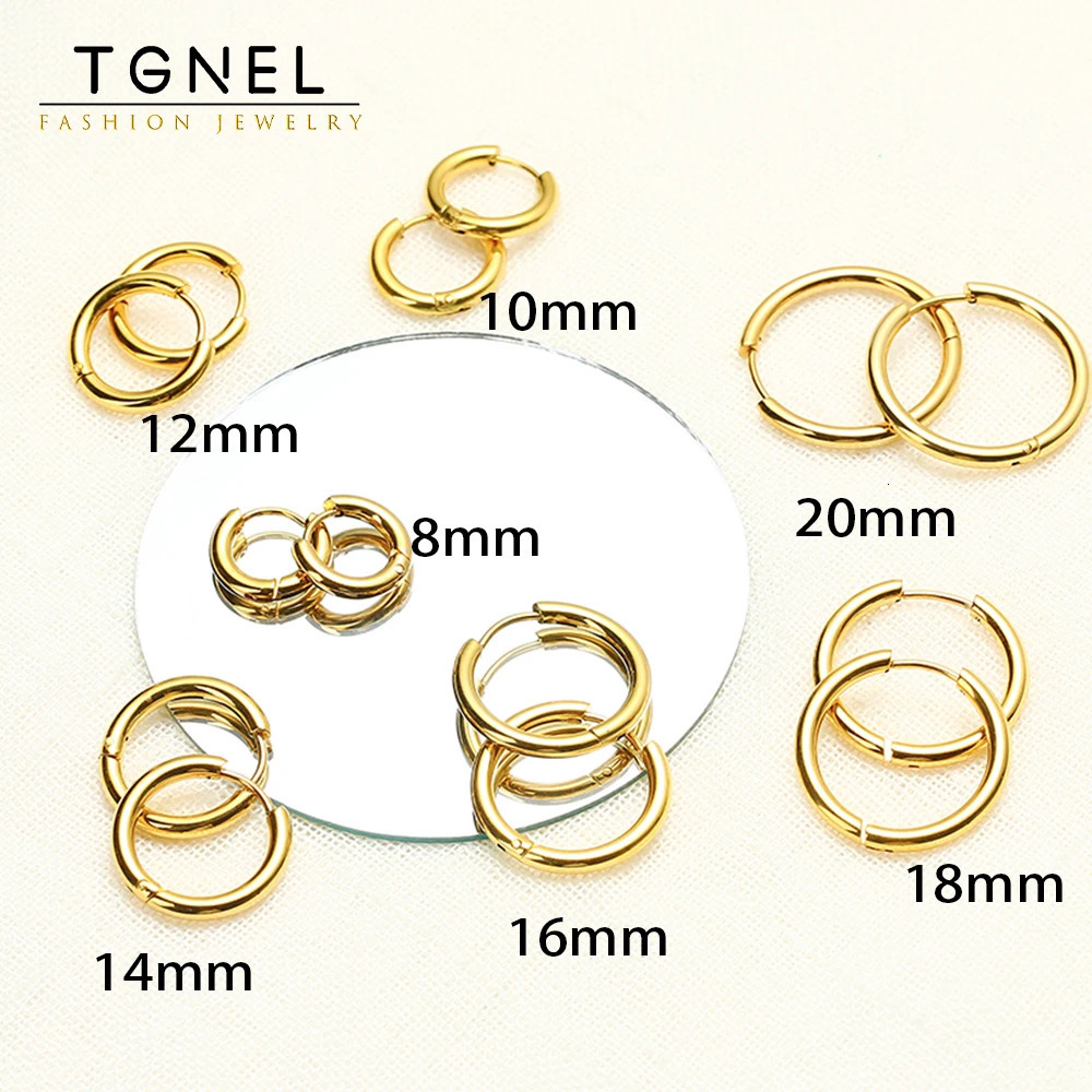 Hoop Earrings Stainless Steel For Women Men Sliver Color Earring Korea Cartilage Piercing Classic Jewelry Accessories Gift 25mm 241114